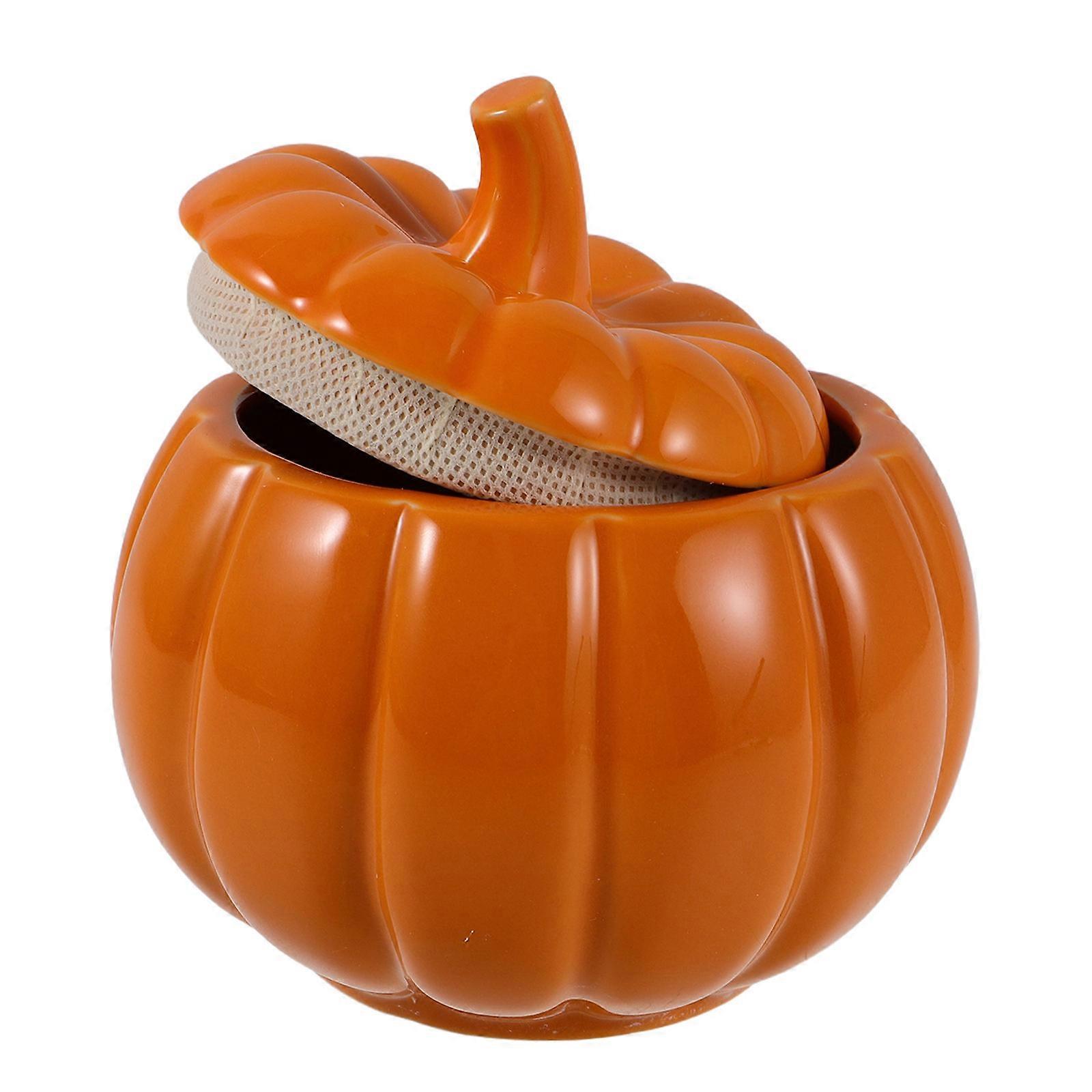 Decorative Kitchen Canister Pumpkin Shape for Home Organization Orange 1Pcs