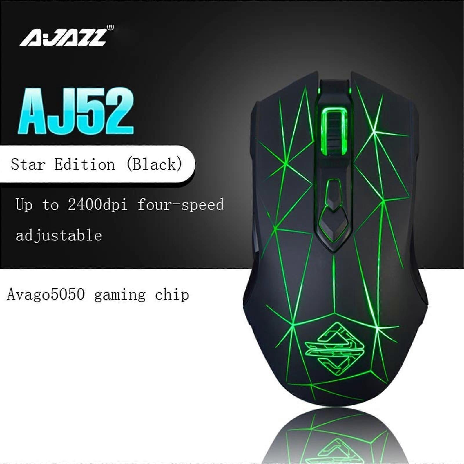 AJ52 wired gaming mouse has 7 RGB backlight modes for computer notebooks, Mouse