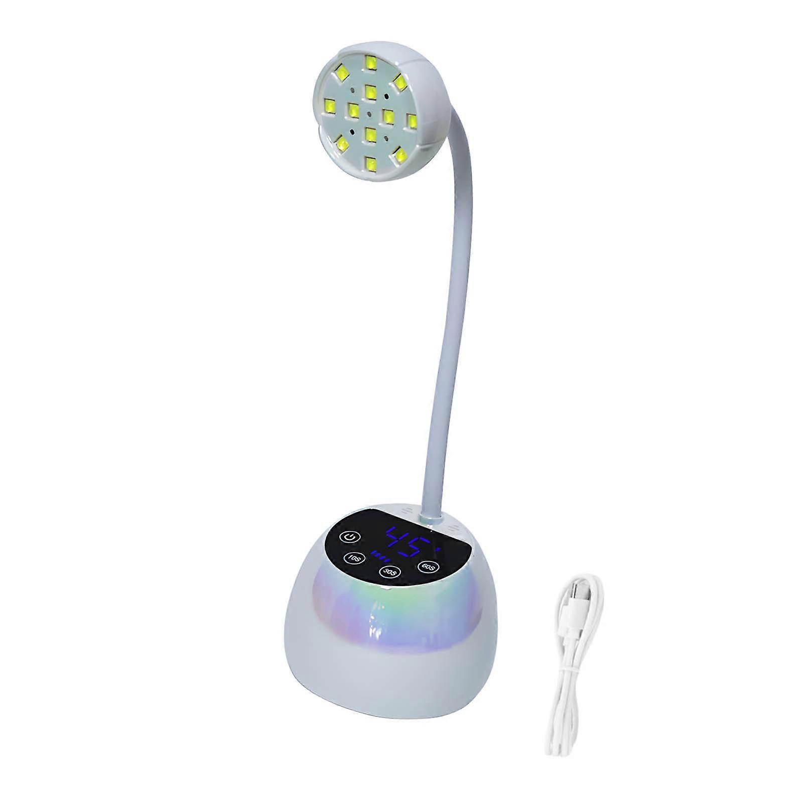 Automatic Detection Unguis Curing Lamp Rechargeable Mobile Action Rapiddry LED Light For Homestudio Use  White