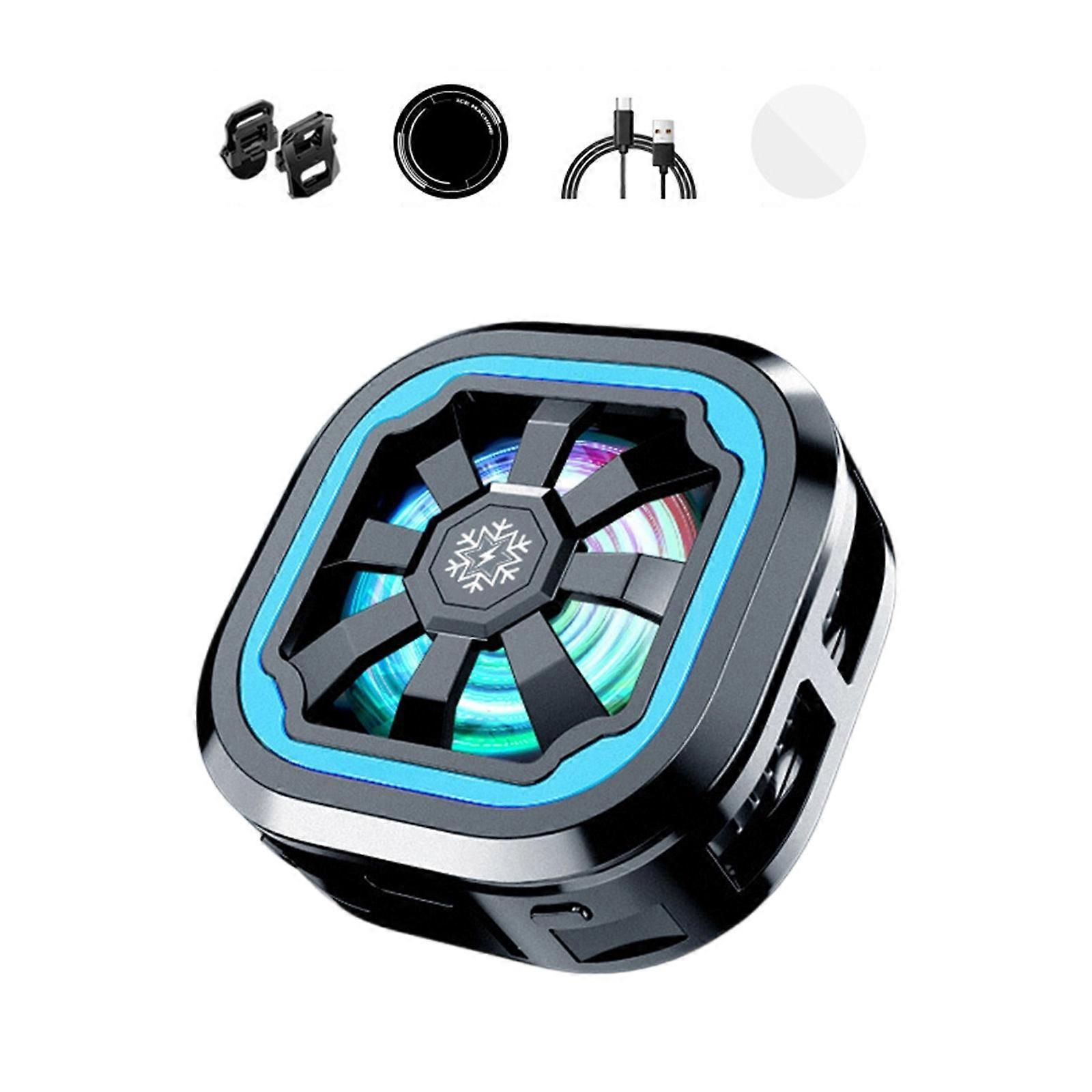 Semiconductor Cooling Fan with Back Clip AI Intelligent Control Low Noise Magnetic Heat Sink for Game 3 Gear Adjustable  Black material