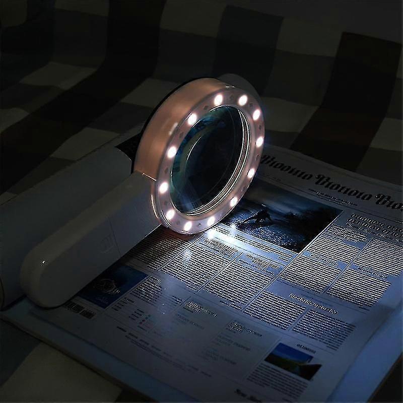 Magnifying Glass 20x, Large Magnifier With Light, Led Illuminated Handheld, Premium High Power Magn