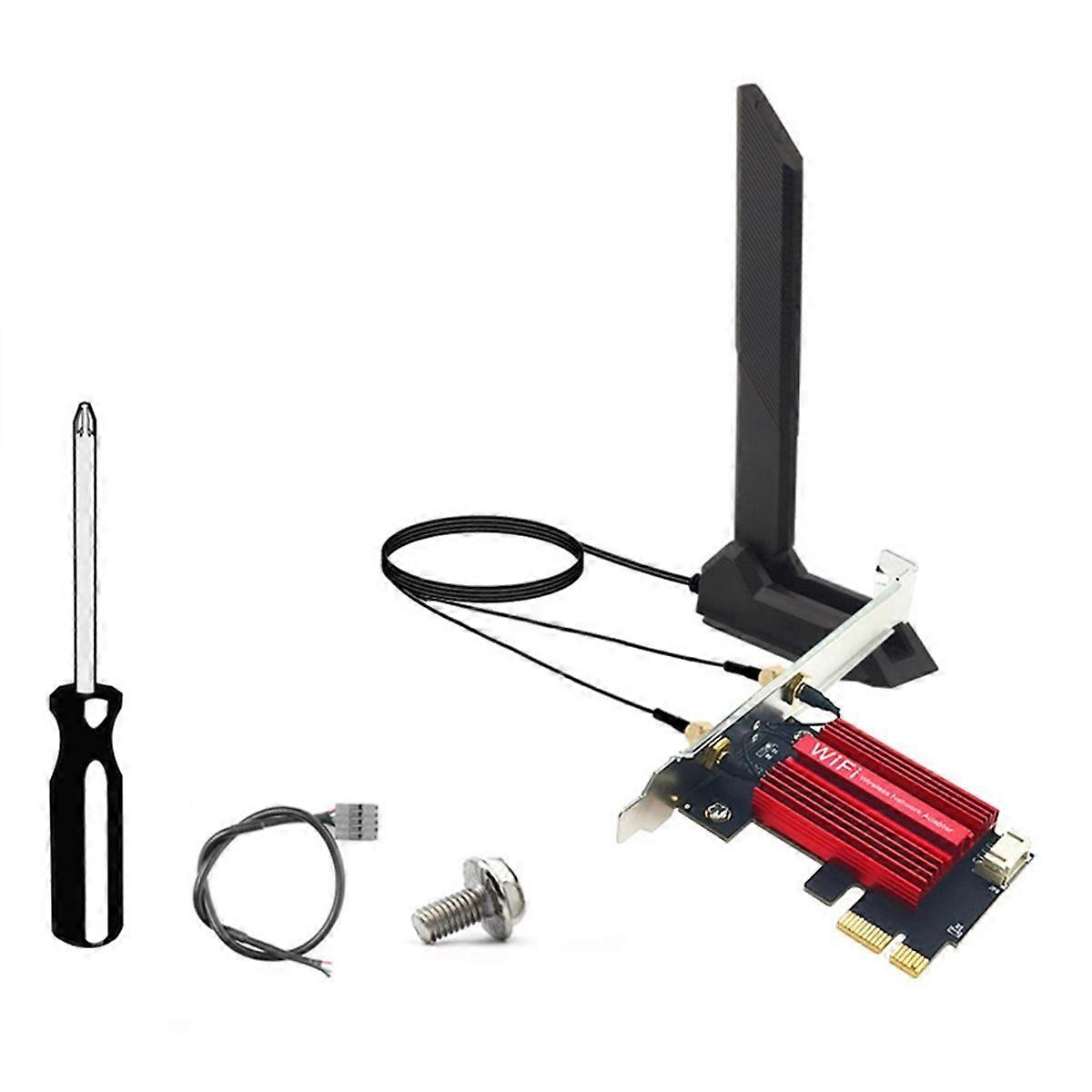 RTL8922AE WiFi7 PCIe Adapter+12DB Antenna Built-in Wireless Network Card Tri Band 2.4G/5G/6GHz 6338M