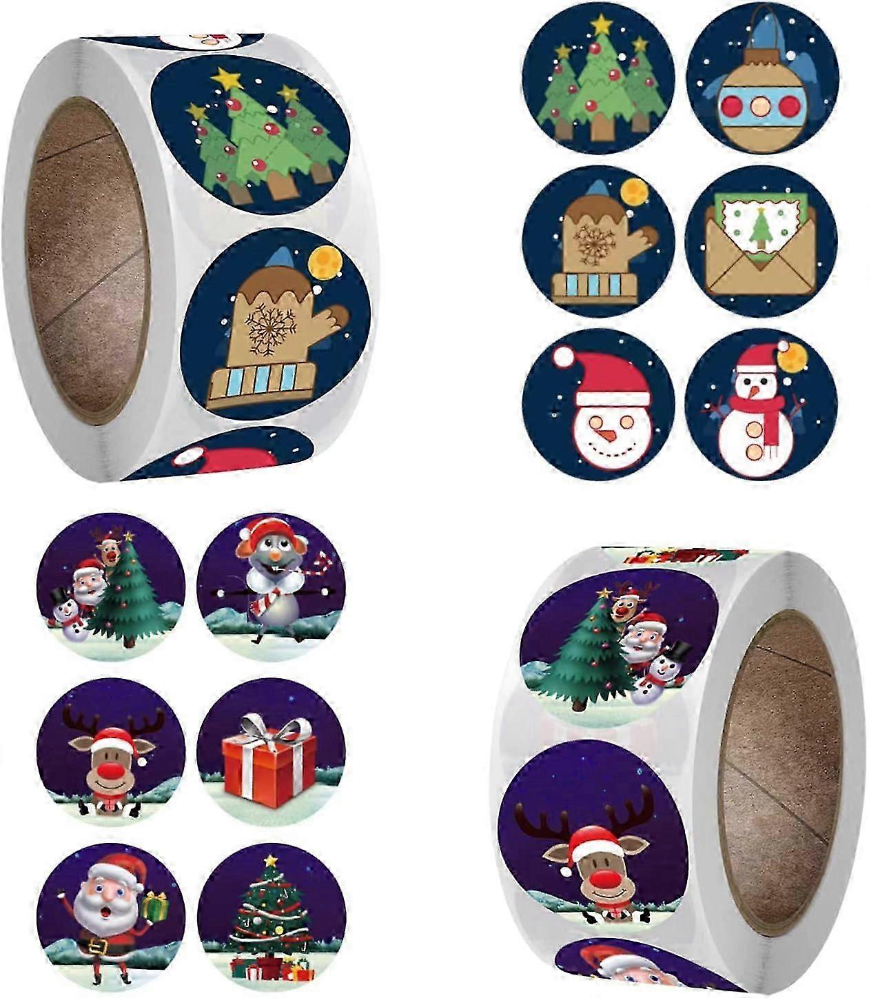 Holiday round stickers multipack for gift tags and Christmas projects