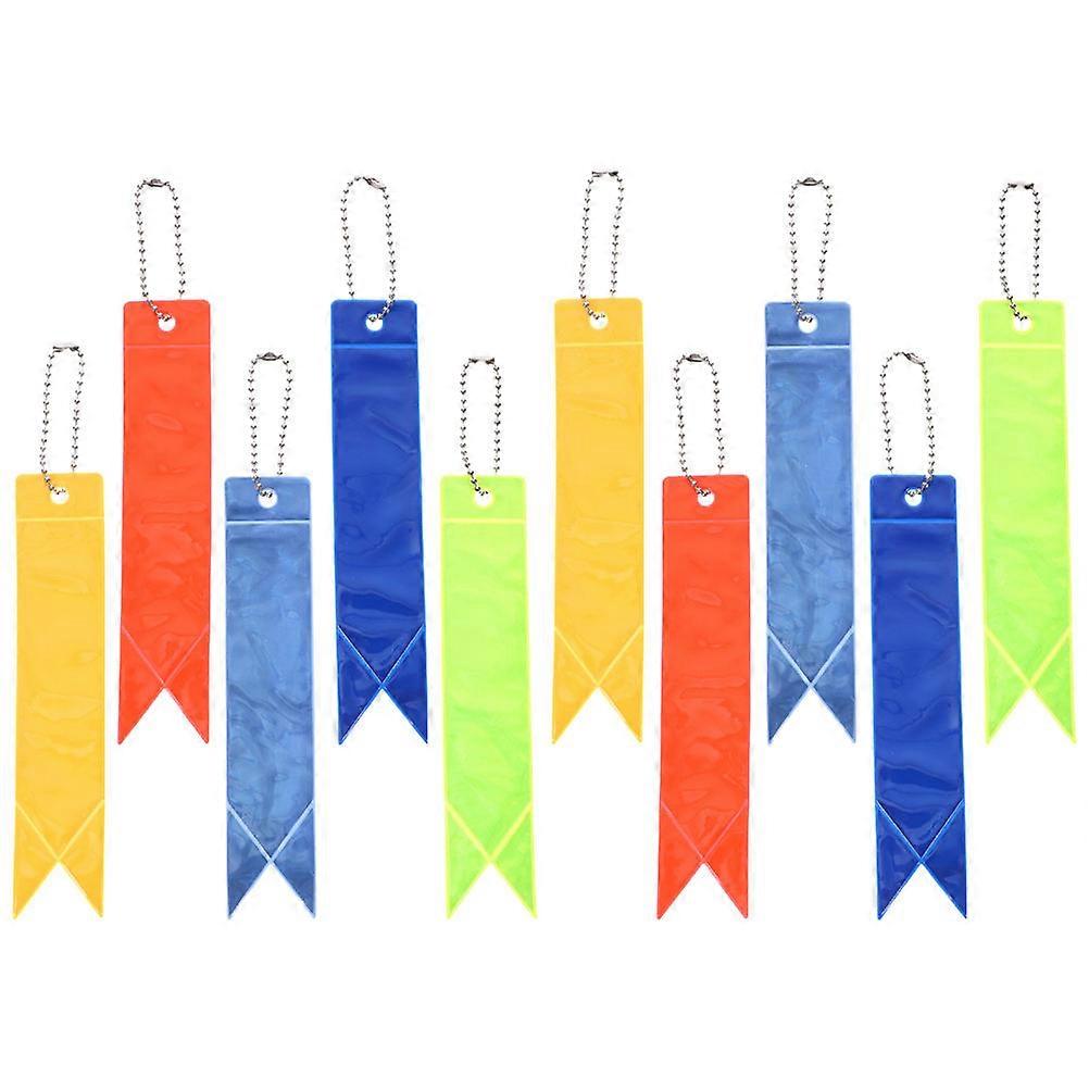 Reflective Keychain 10Pcs PVC Strap Keychain for Hanging Use