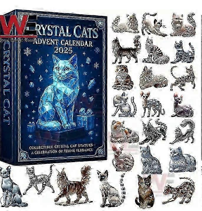 kristall katt advent semester blind box julgran dekoration akryl hänge