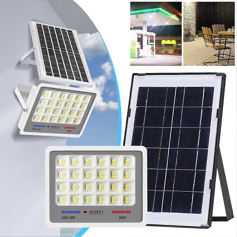 BOFEER Solar Powered LED Flood Light Auto-On Timing Security Lights for Garden Courtyard - Multi Modes Outside Spotlights w/ Remote Control