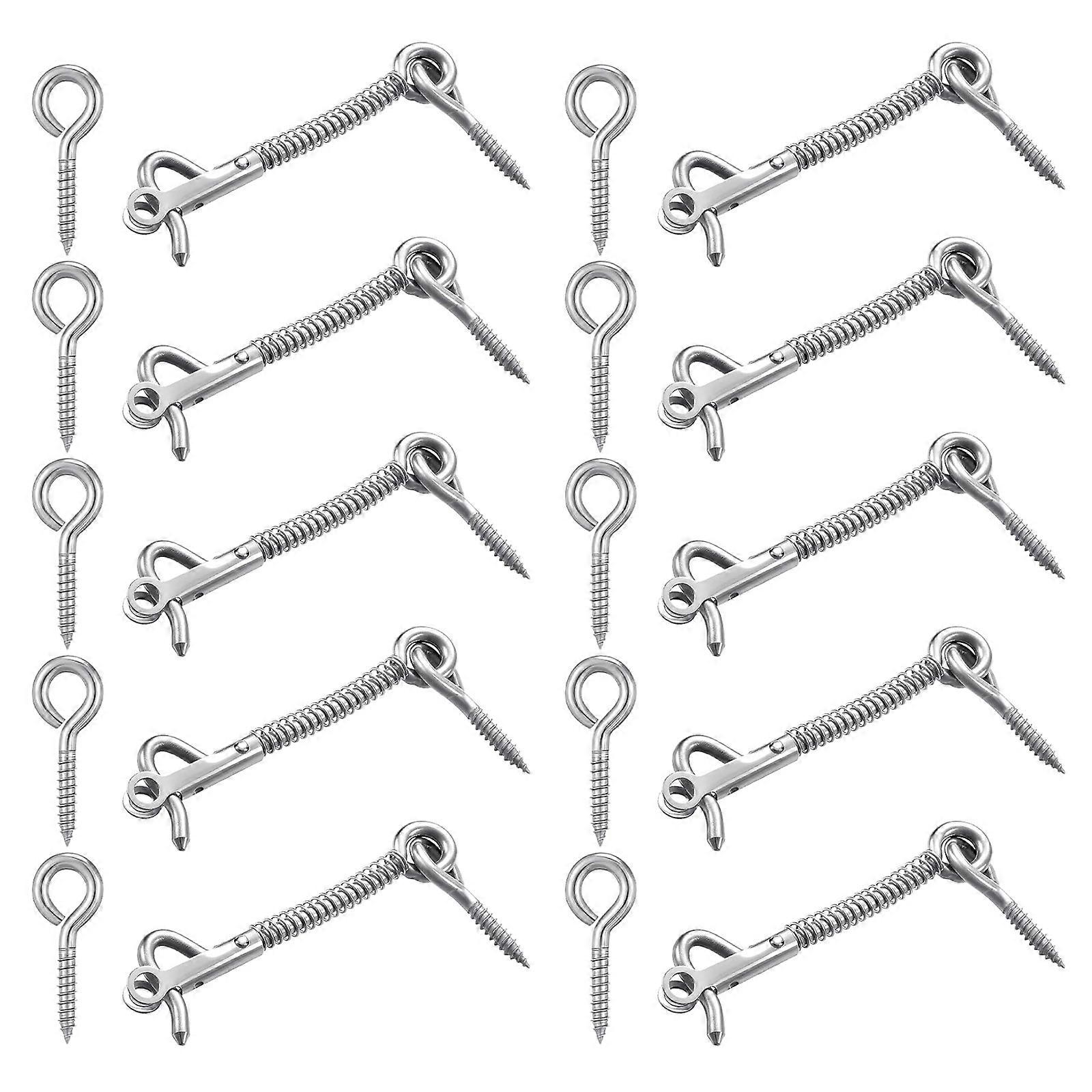 Not  Corrosion Gate Latches Spring Hook Eyes Mechanism Easy To Mount Spring Hook & Eye Lock for Pool Fencing Spa Barriers Multicolor