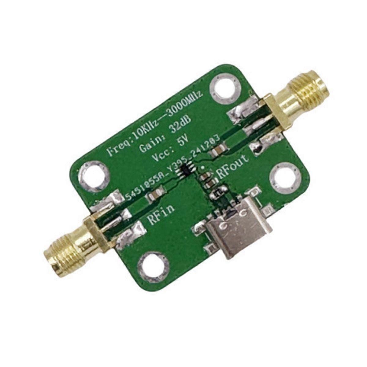 10KHz-3GHz Low Noise Medium Power Broadband Amplifier Module Type-C Interface 32dB Gain