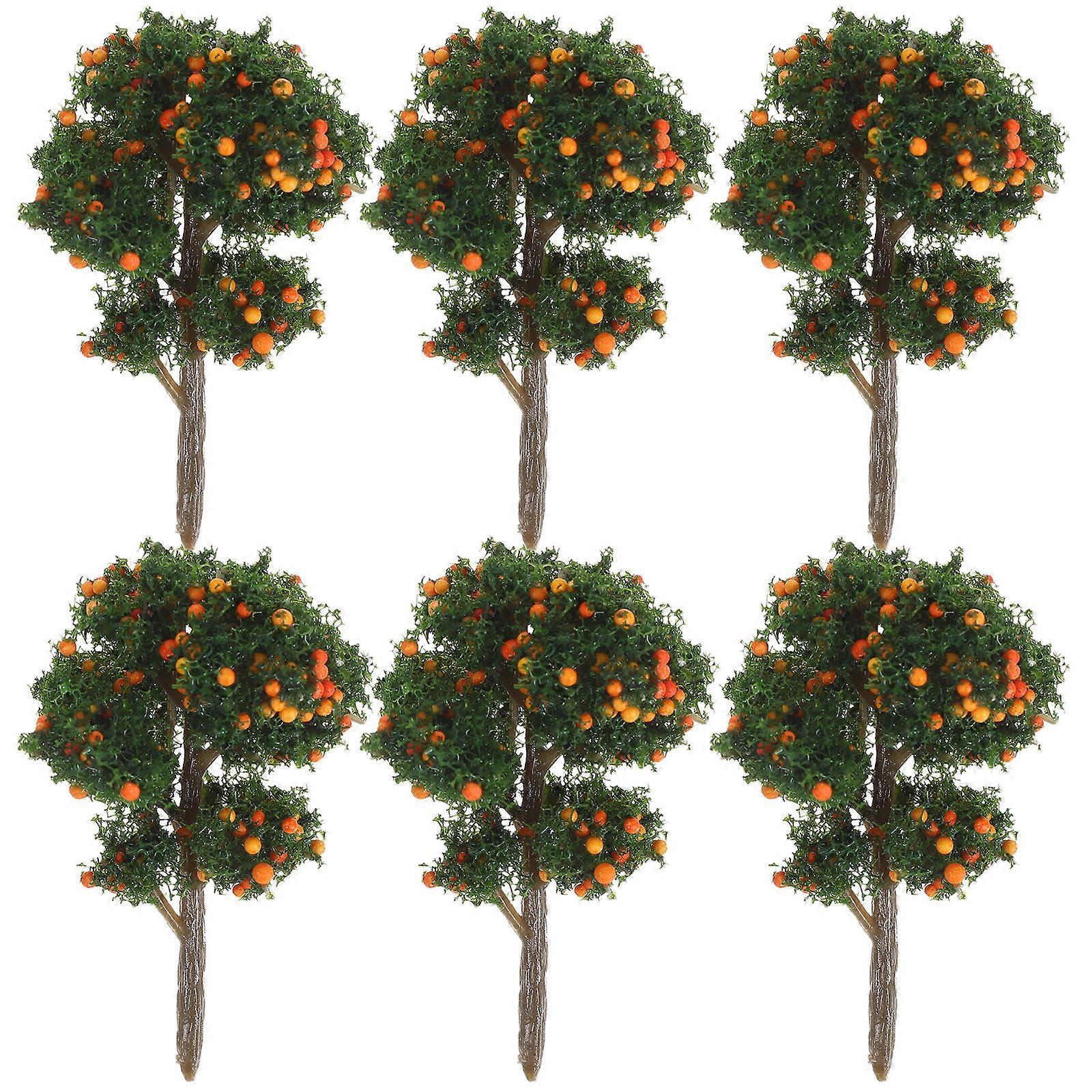 Realistic Fruit Tree Miniature Artificial Tree for Diorama Use 6Pcs
