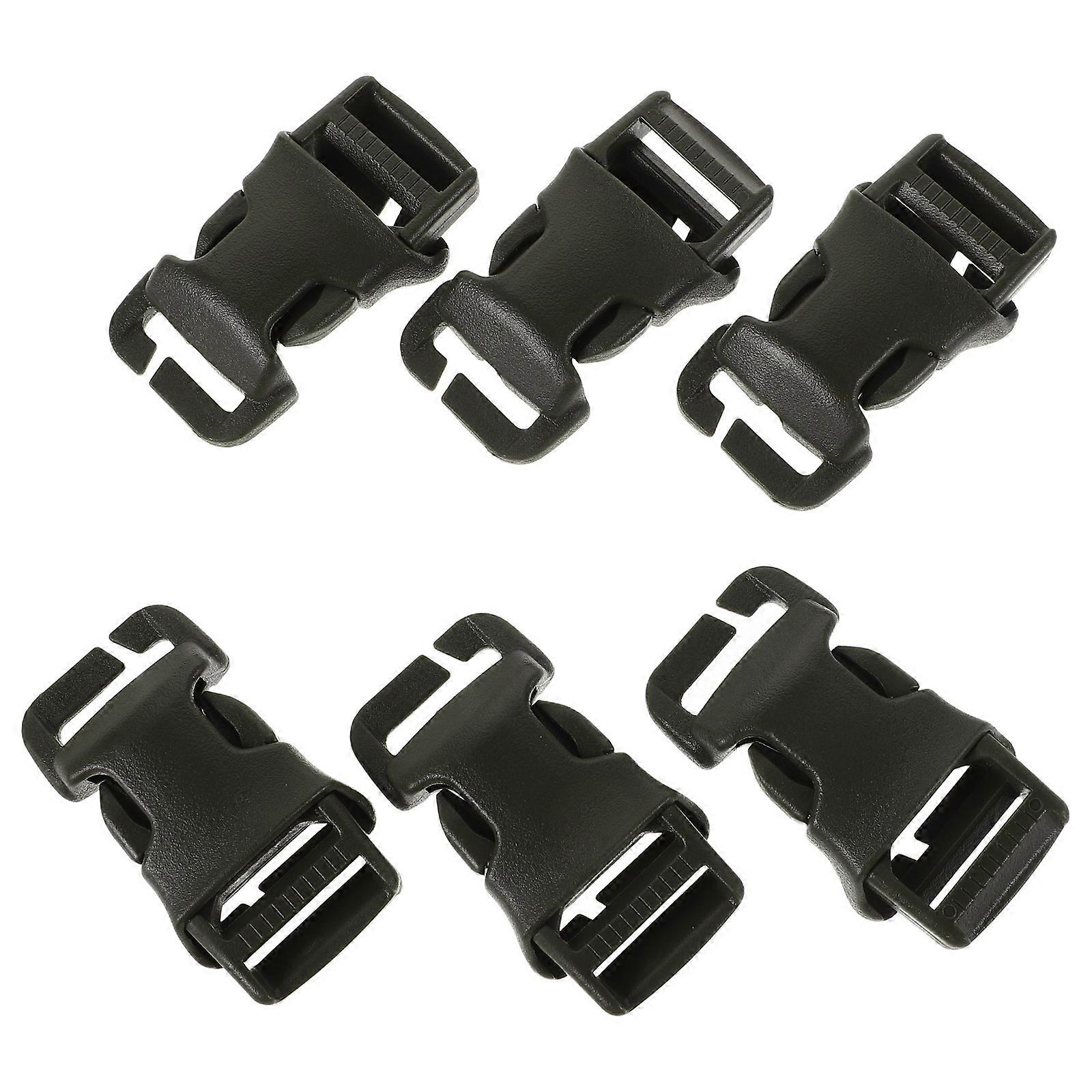 Heavy Duty Plastic Buckles for Backpack Strap Keeper Quick Release 6Pcs