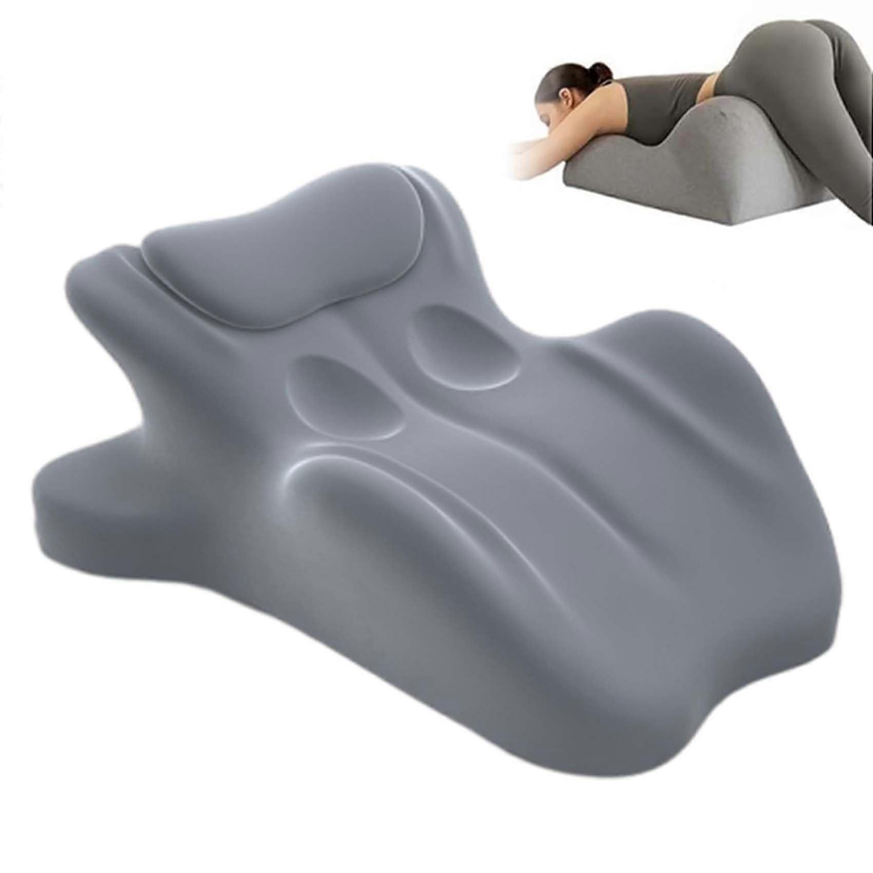 Memory Foam Wedge Pillow with 27° Ergonomic Wave Design for Back Support and Couples Use, Gray