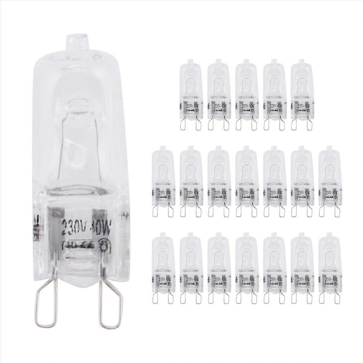 20Pcs G9 Light Bulbs,40W Clear Lamps Dimmable,2800K