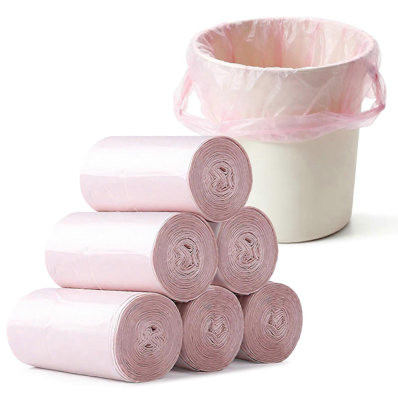 Small Trash Bags 0.5 Gallon with Handles, LeakProof Mini Garbage Bags 180 Count Pink