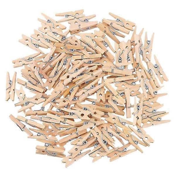 100-pack - Mini wooden clothespins - (2.5 cm) Tree Tree