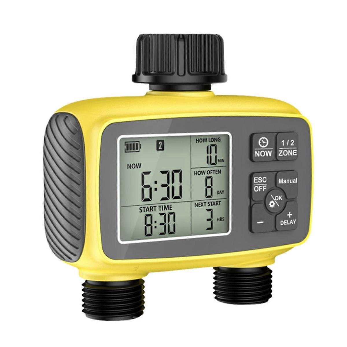 Intelligent Watering Controller Dual-Zone Water Timer Control System Automatic Outdoor Flower Watering Valve Device