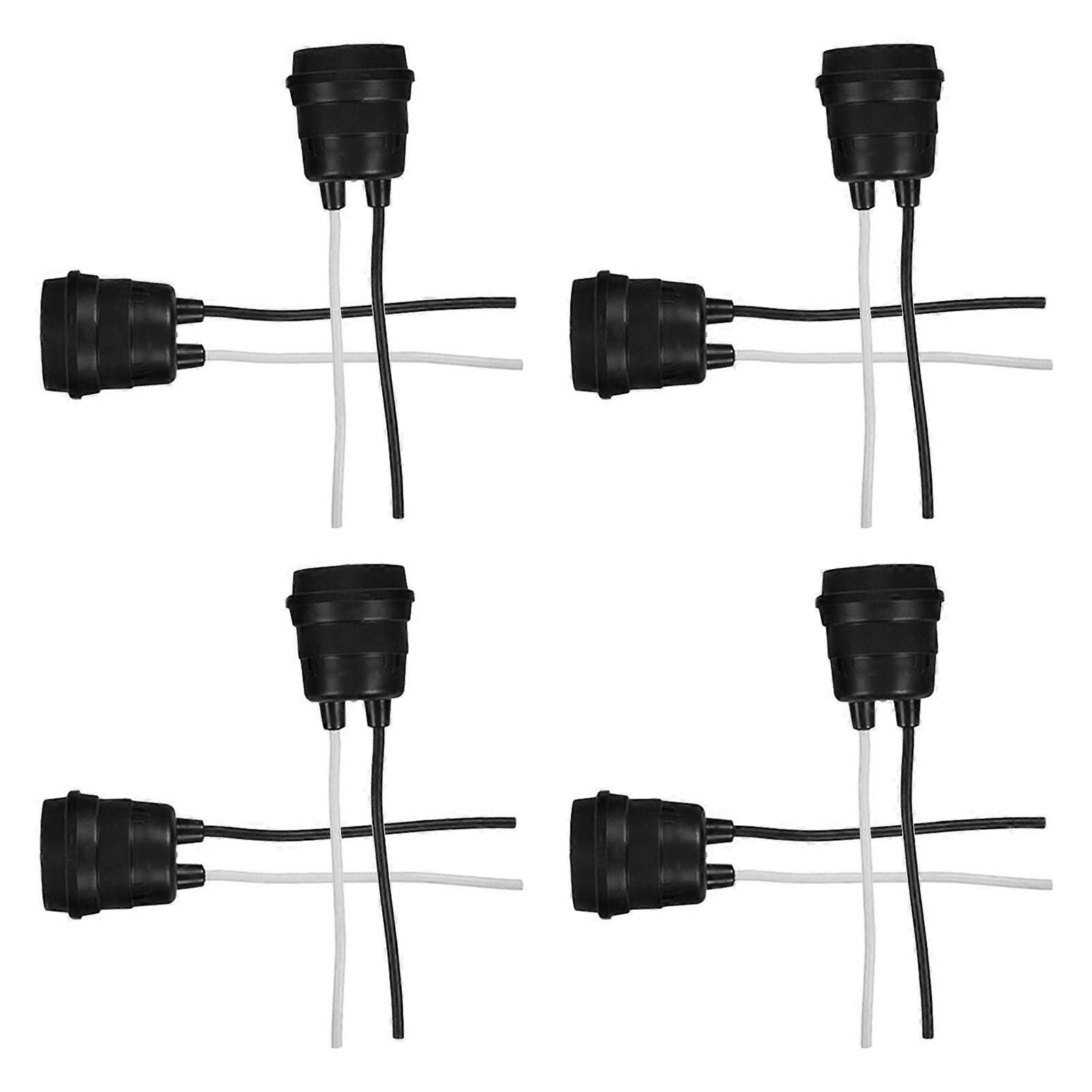 Black Waterproof Light Socket for Bathroom Use with 8Pcs E27 Lamp Holders