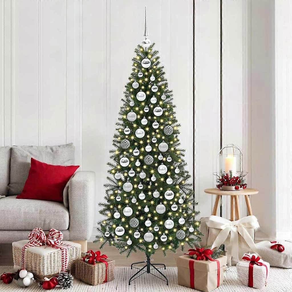 Weihnachtskugel-Set mit 300 LEDs 120 pcs Silber Kunststoff