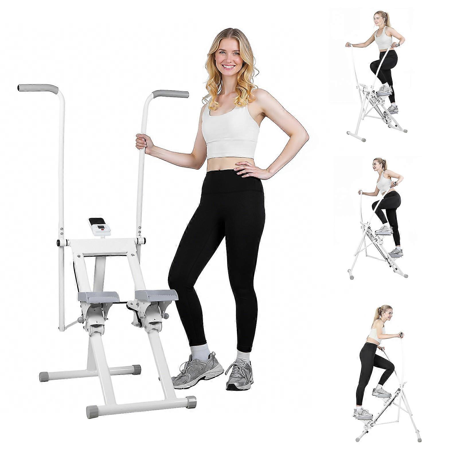 Home Stair Climber Machine - Foldable, 265lbs Max, with LCD Monitor, Non-Slip