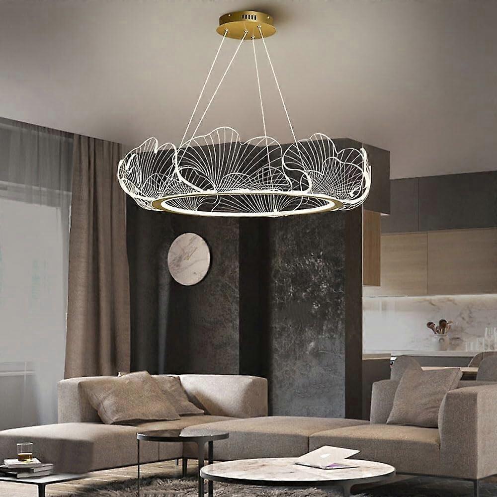 LED Pendant Light with Adjustable Height, 3Color Dimmable Modern Ceiling Fixture for Dining Room