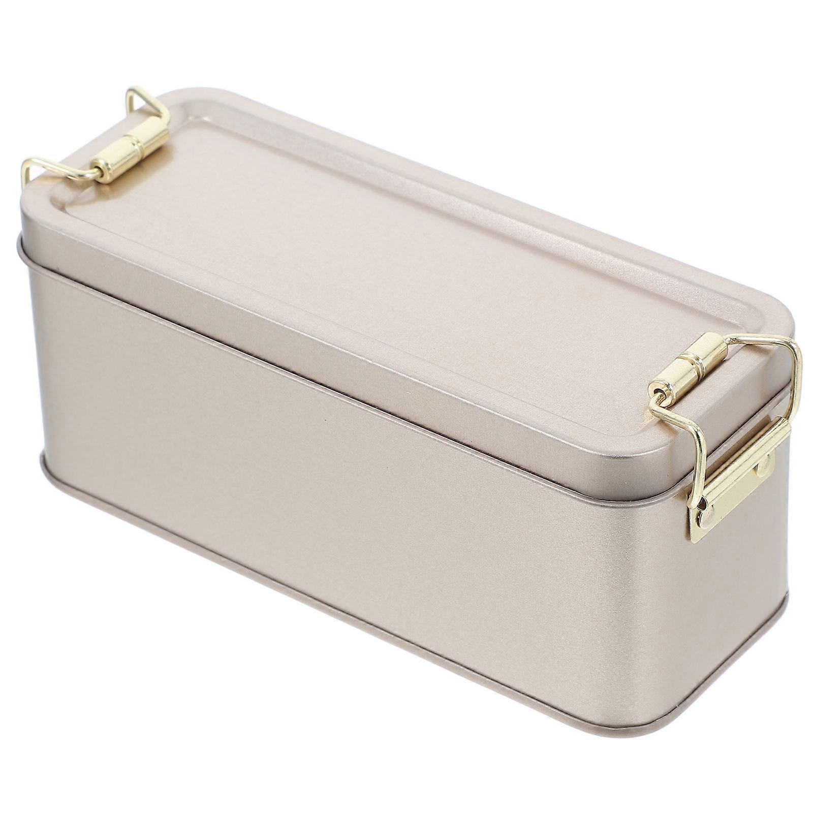 Golden Iron Box for Decorative Storage Tin Container Use 1 Unit