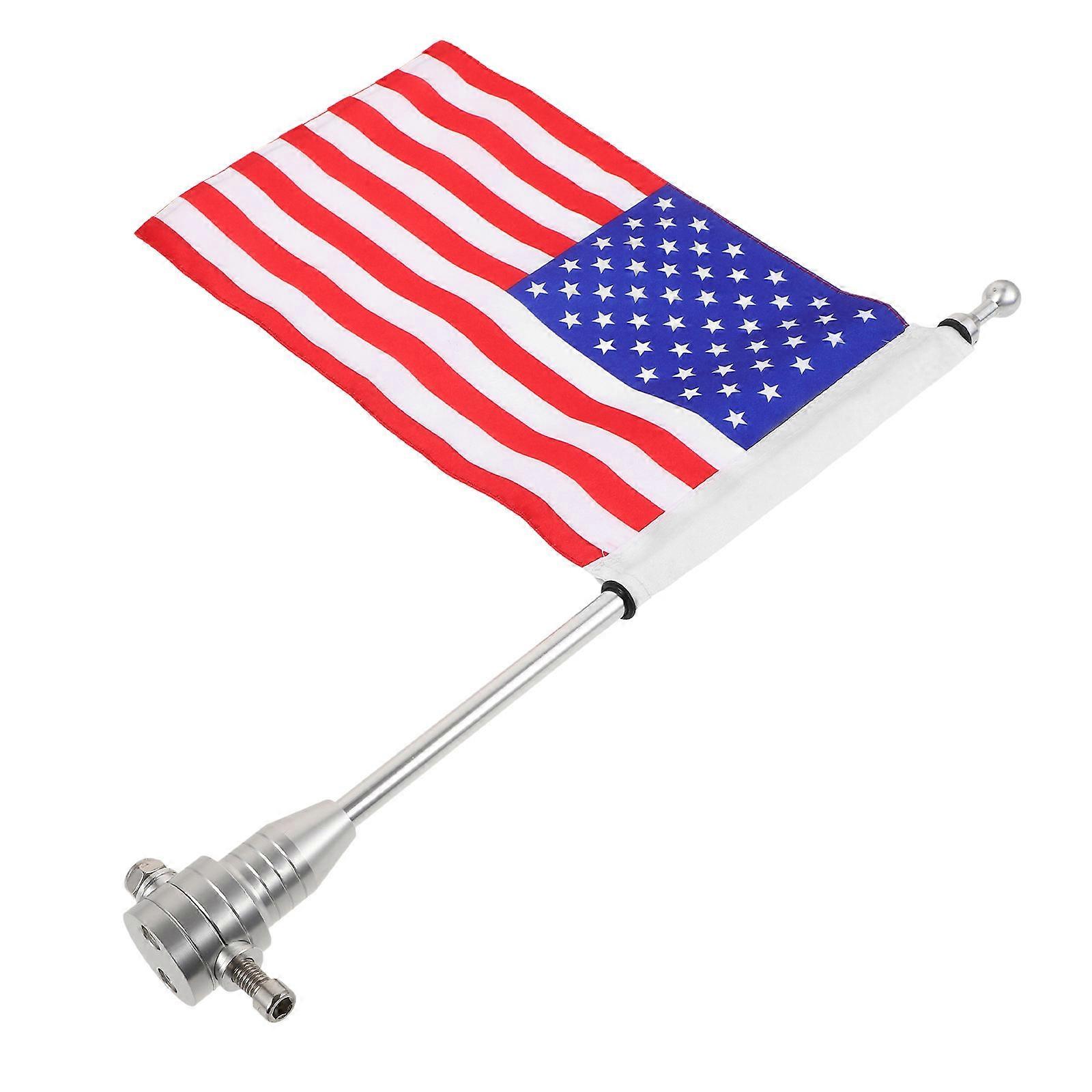 Motorcycle Flagpole Handlebar Flag Mount for Motorcycle Silver