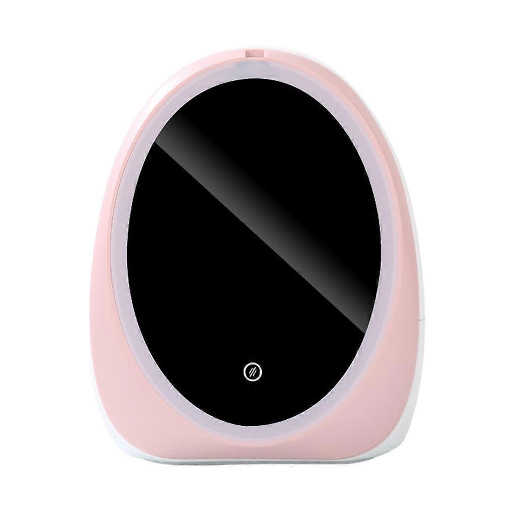 Makeup Storage Case with Light and Glass for Storage 1Pcs Portable Pink