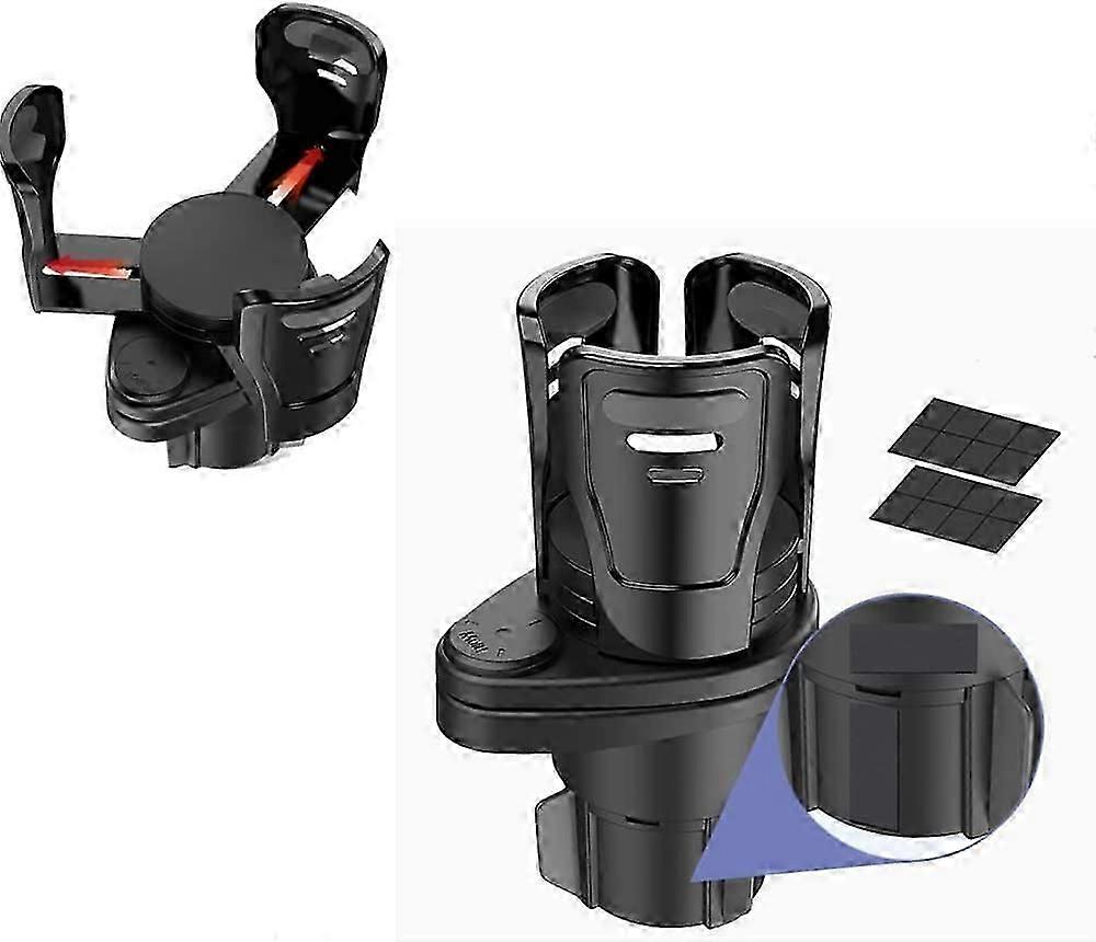 Car Cup Holder Expander Adapter, Adjustable Stand for 360 Degrees (Black)-JJ