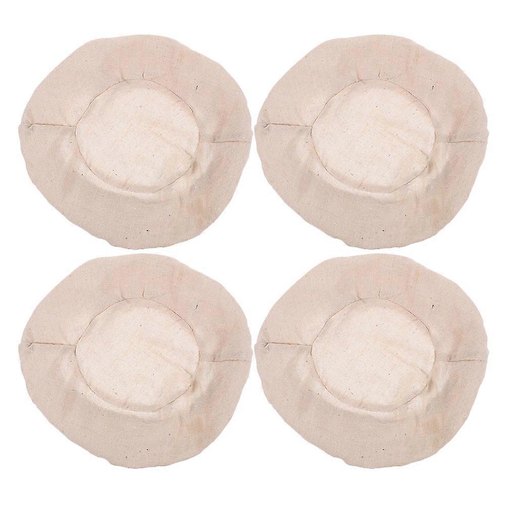 Cotton Bread Proofing Basket Cover for Home Use 4Pcs Beige Set