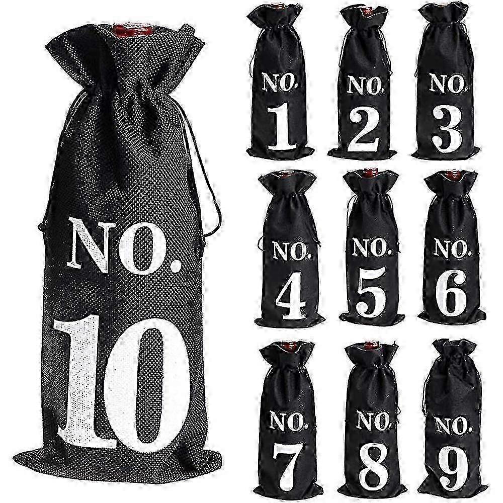 Wine bottle bags for blind tasting - burlap drawstring sleeves