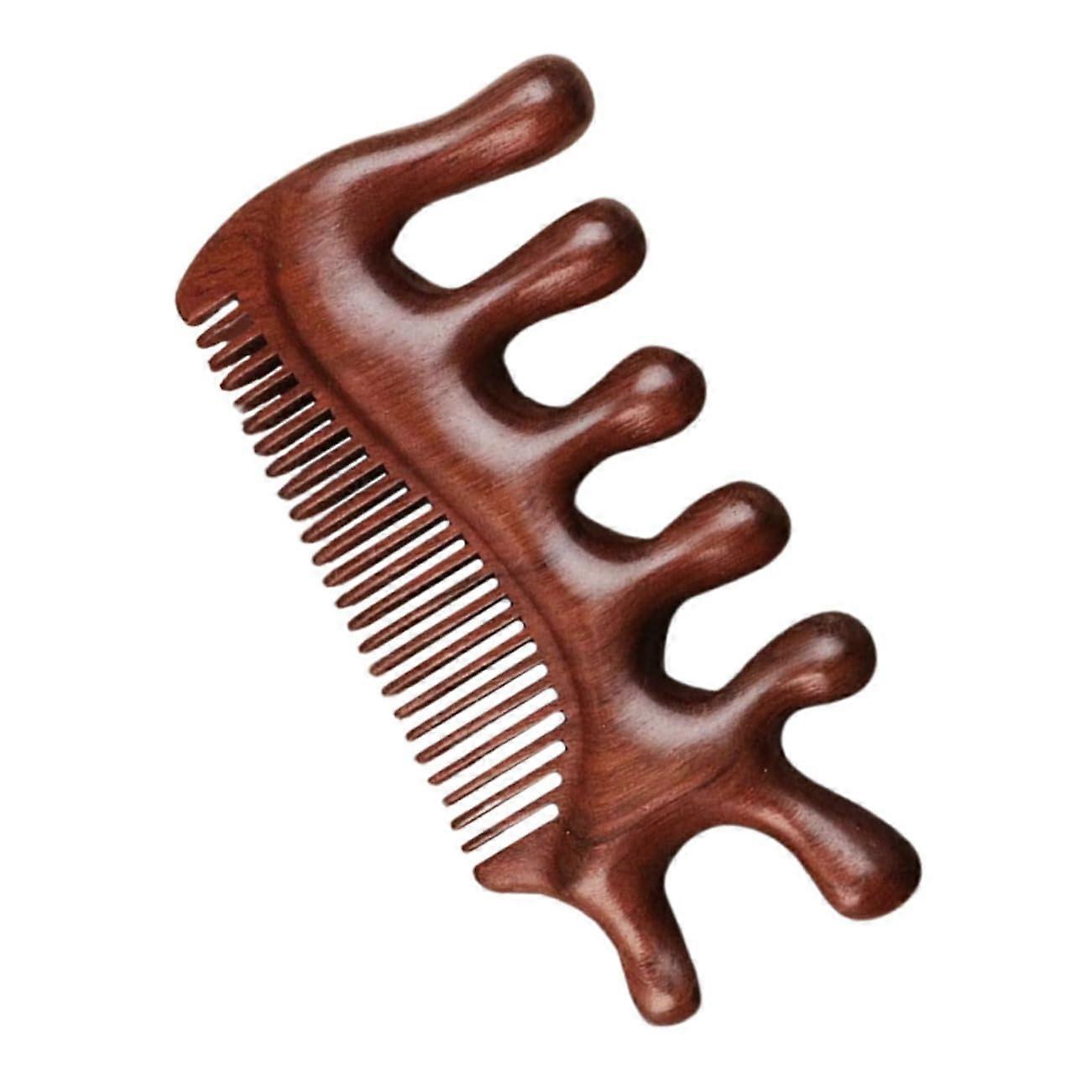 Wooden Scalp Massage Comb with Wide Tooth Design for Curly Hair and Detangling