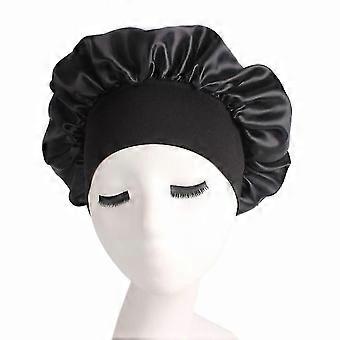 Frauen Satin Motorhaube Seide Schlaf Nachtmütze Elastische Kopfbedeckung Hut Lockiges Haar Schlummertrunk Nacht Ha Unisex Cap
