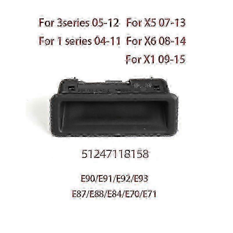 BMW 1, 3, 5, X6, X5, X1 Tailgate Hatch Trunk Handle Switch - Push Button for E60, E90, E91, E92, E93, E70, E71 with Part Number 51247118158