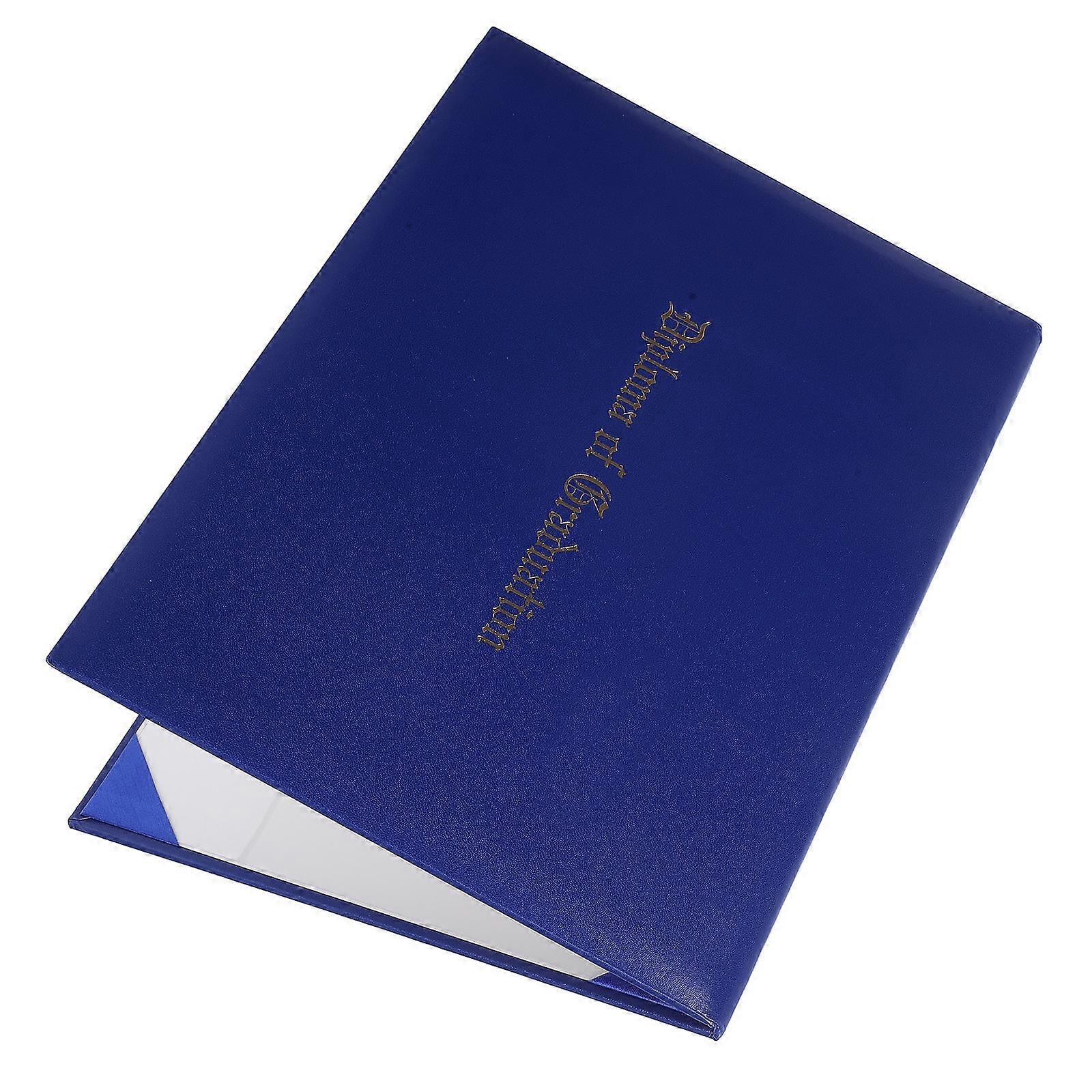 Blue Diploma Folder for Document Protection with Hard Cover 4Pcs Pack
