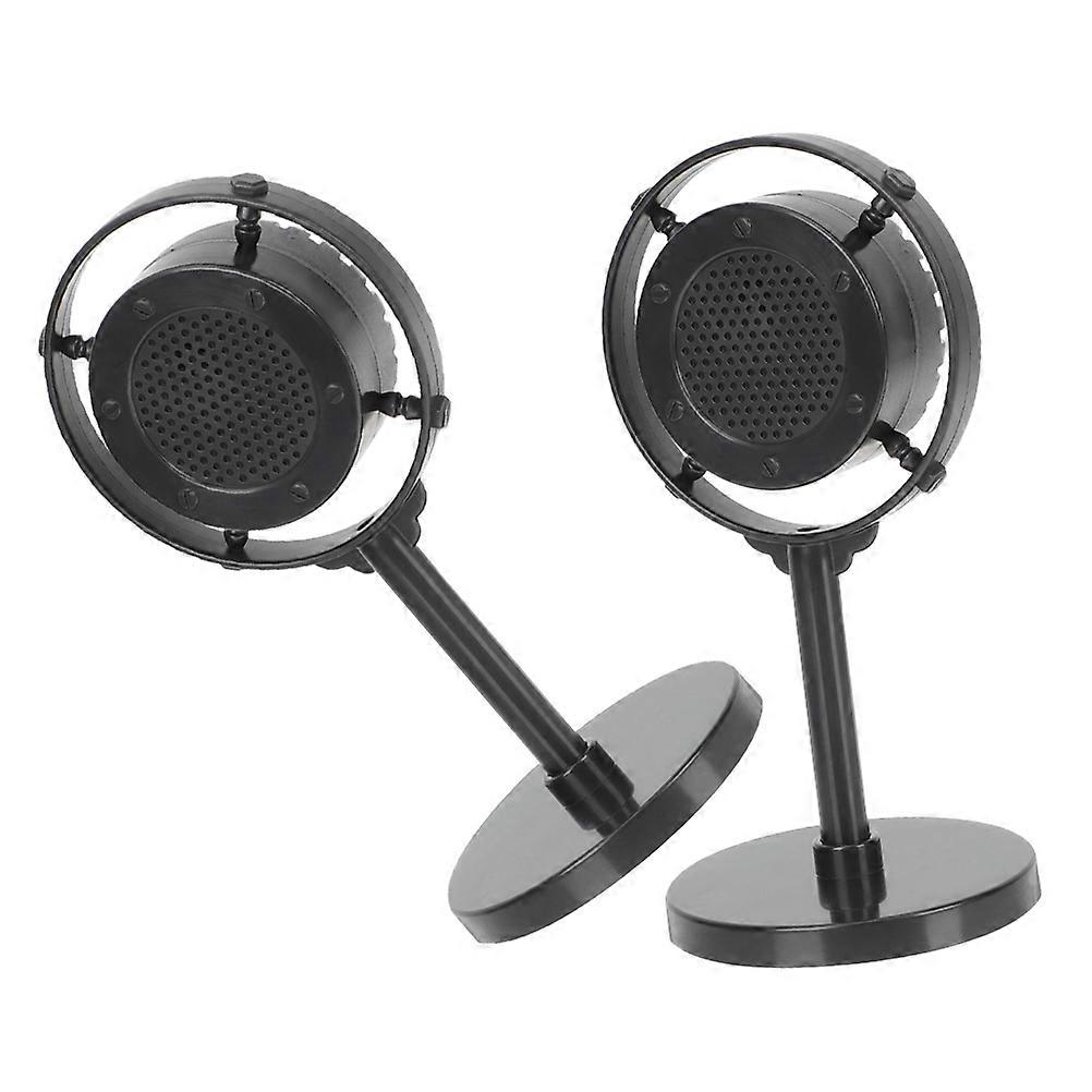 2Pcs Vintage Style Simulated Microphone Model Prop for Photo