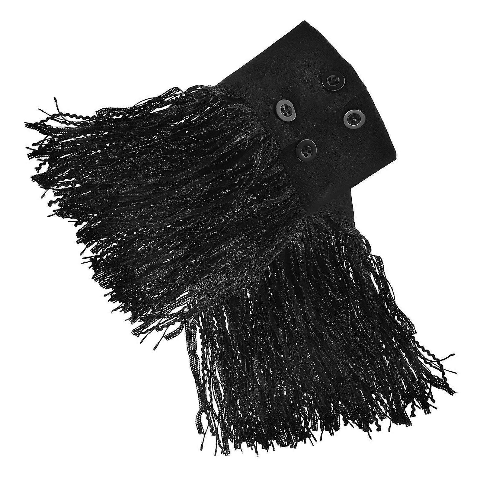 Wrist Cuff Bracelet Detachable Puff Sleeves for Decor 1Pair Black Polyester