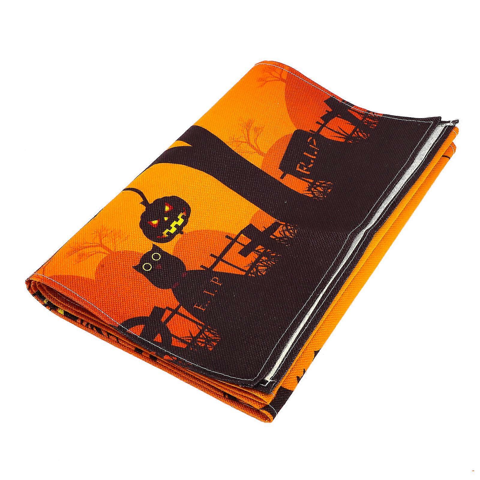 Flax Table Runner for Halloween Decoration Table Runner 5Pcs Set