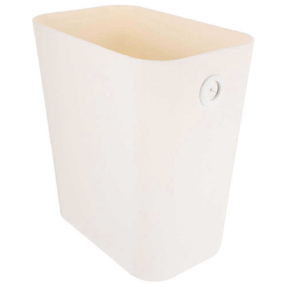 Household Trash Can Slim Garbage Bin for Clean Environment Beige