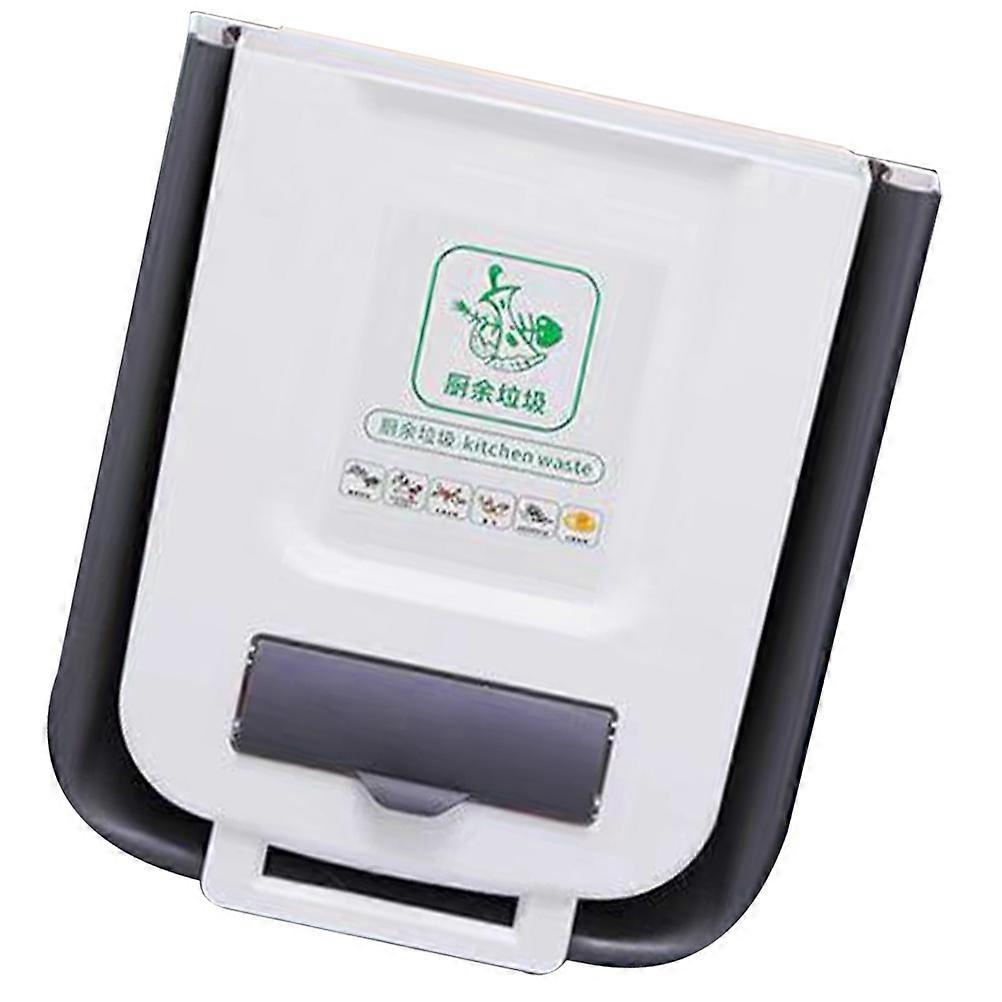 Wall Mounted Compost Bin Hanging Kitchen Trash Can Foldable Space-Saving
