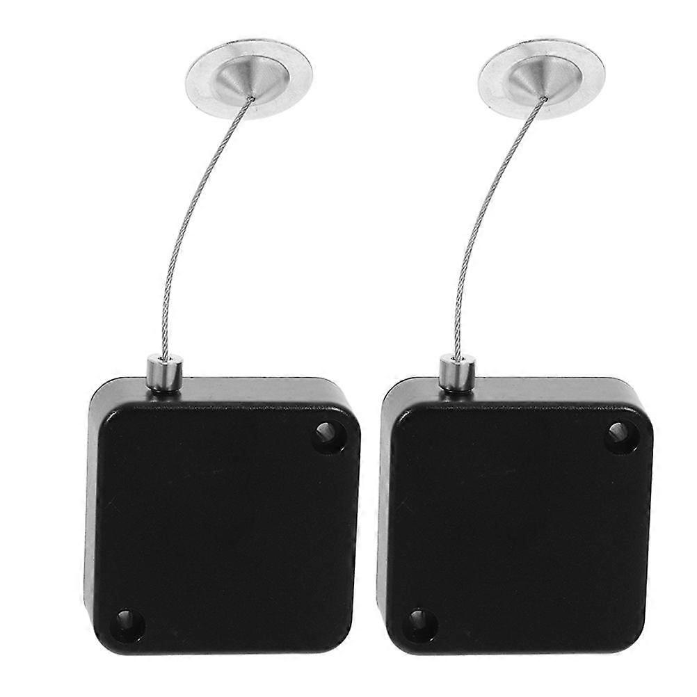 2pcs Retractable Remote Control Cable Tether Lock With Adjustable Locking Leash Clasp Security Lanyard Lock For Gaming Controller Tablets Showroom