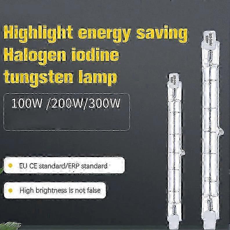4 bombillas halógenas R7s de 118 mm y 400 W, regulables, 7500 lm
