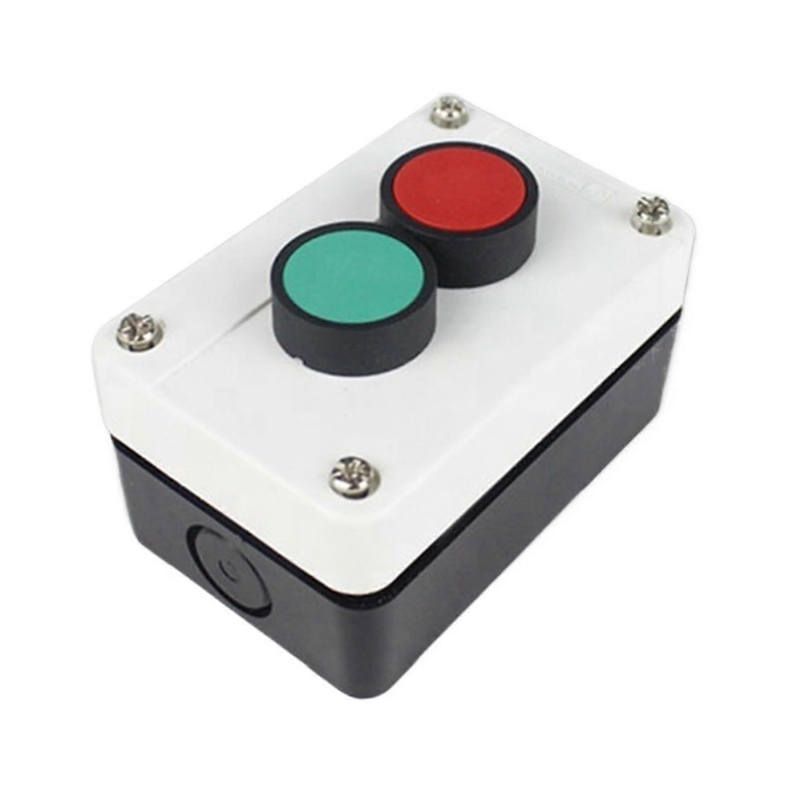 Waterproof Start Stop Push Button Switch Red Green Momentary Motor Control Box 2 Position