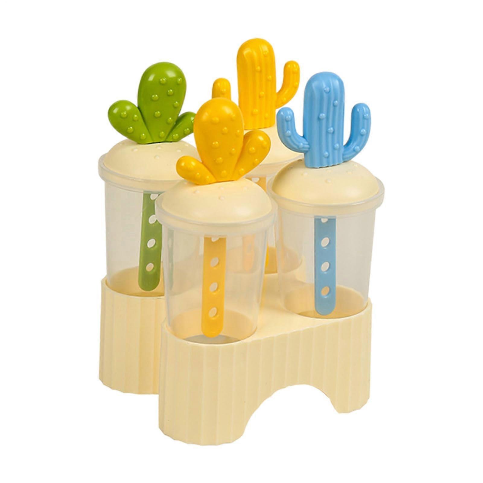 Reusable Cactus Popsicle Molds with Easy Release Surface, Dishwasher Safe Ice Cream Molds 4/6 Grid