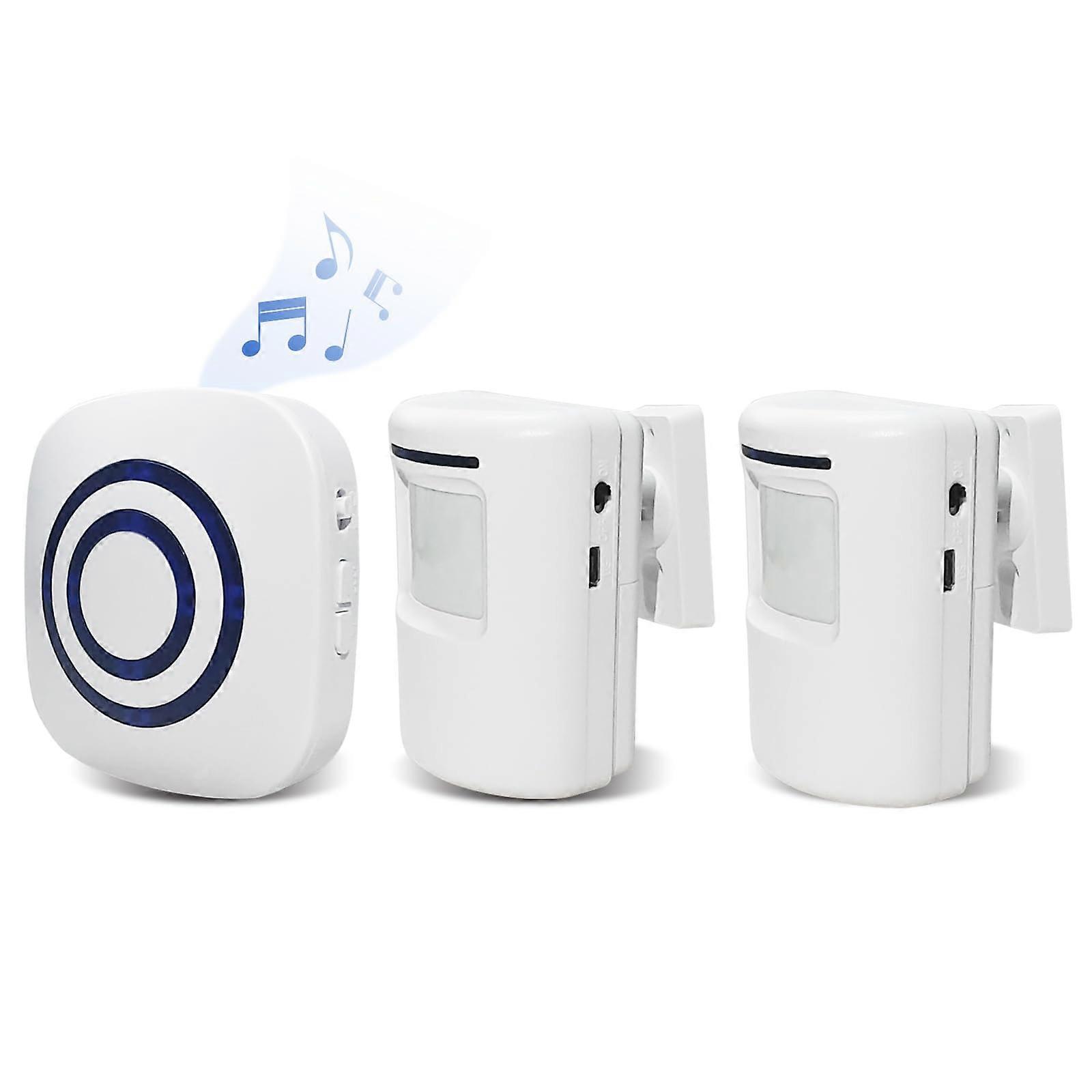 Wireless Driveway Alarm with Long Range Motion Sensor, Home Security Alert System, 1 Receiver 2 Sensors