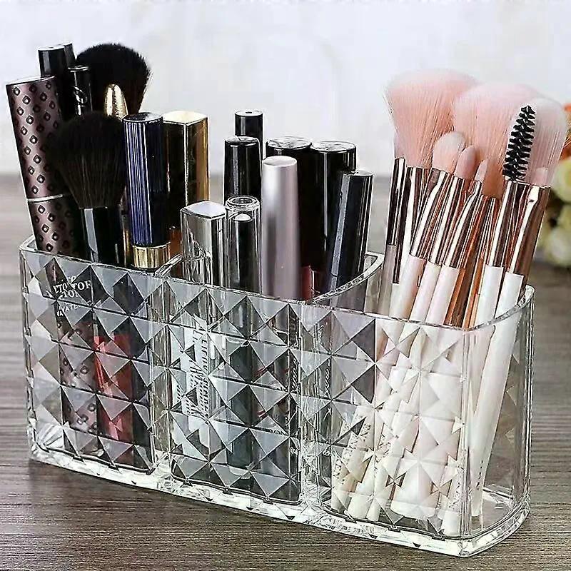 Diamond Patterned Mirror Cabinet Storage Box, Lipstick Storage Rack Bathroom, Bathroom, Cosmetics