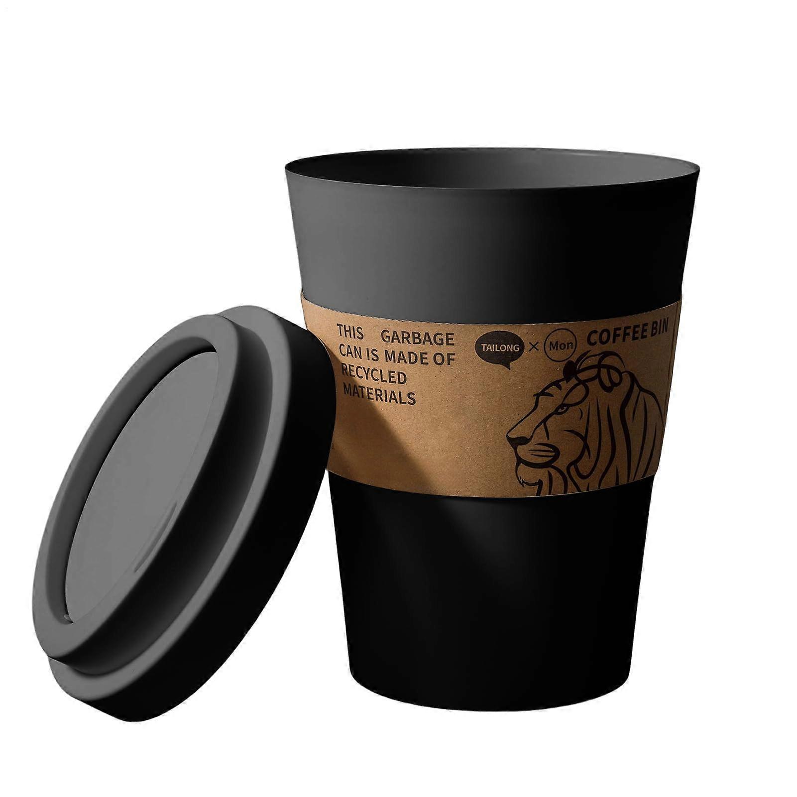 Mini Trash Can Coffee Cup Design with OdorProof Swing Lid and Large Capacity for Desktop Use