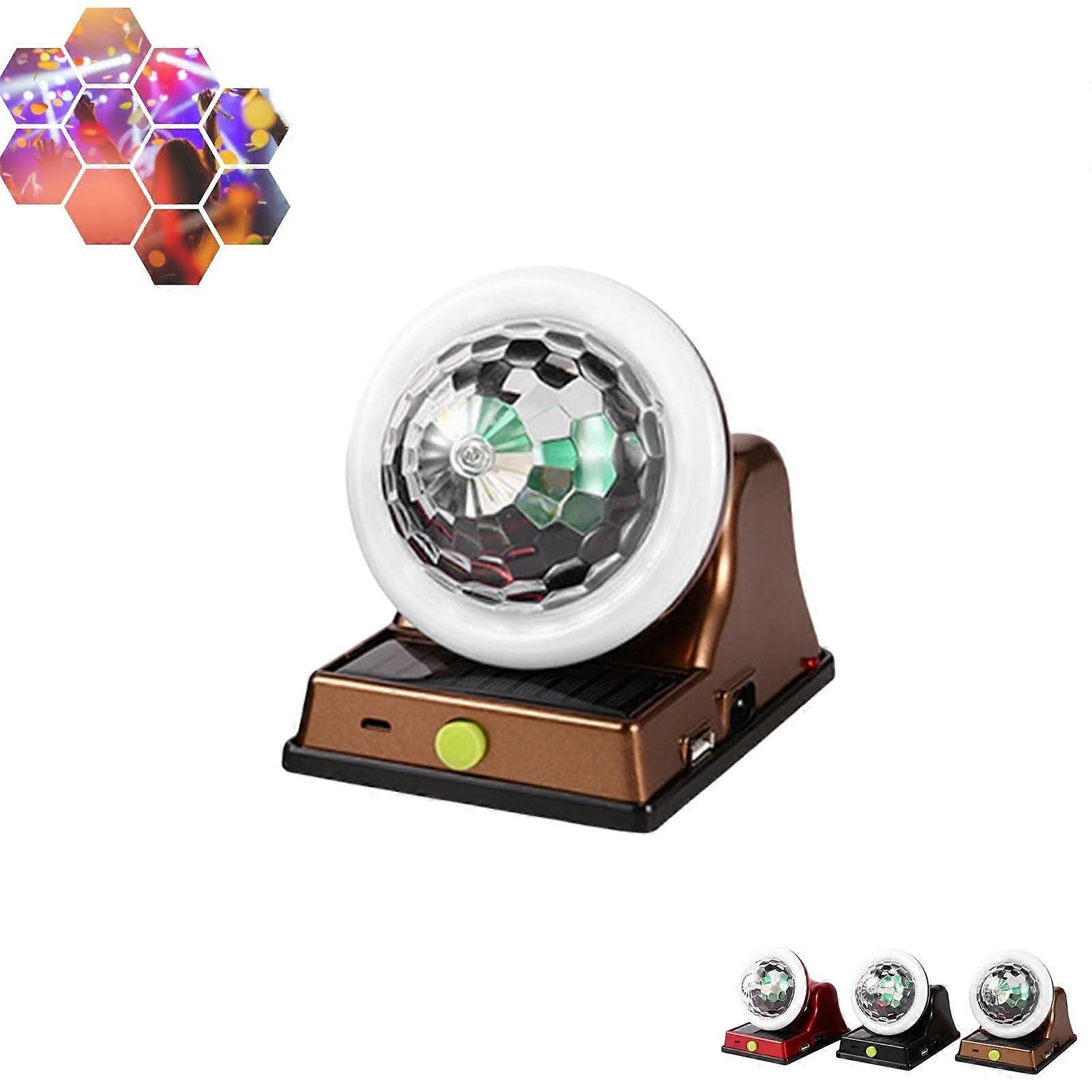Solar Powered RGB Disco Ball Light with Multiple Modes for Outdoor Parties and Camping