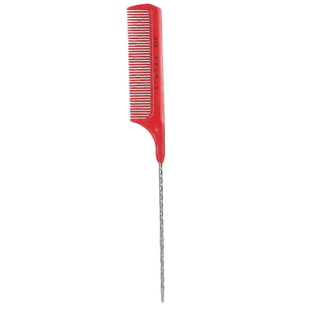 Hair Styling Comb Red Professional Tail Comb with Non Slip Spiral Tail and Precise Sectioning Control