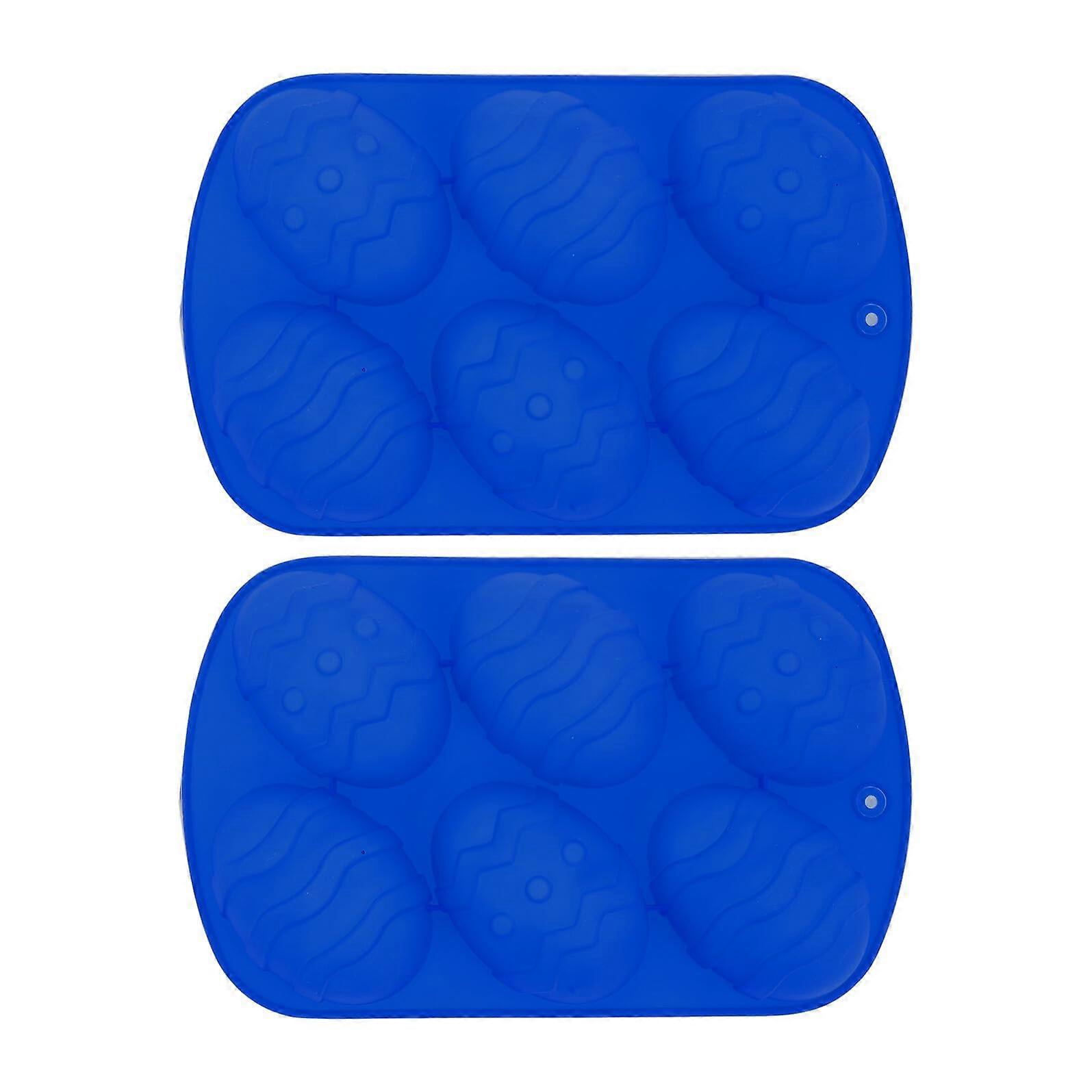 Silicone Easter Egg Baking Molds Nonstick Reusable for Cakes Candy Chocolate 2 Pcs