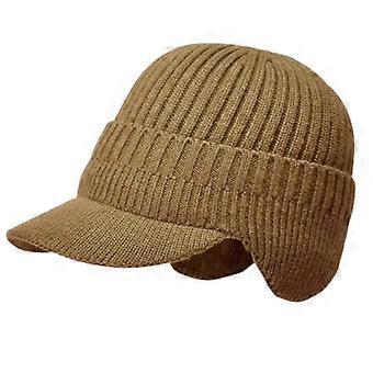 Hombres Elástico Cálido Protección para los oídos Sombrero de punto Invierno Protección para los oídos al aire libre Sombrero de punto