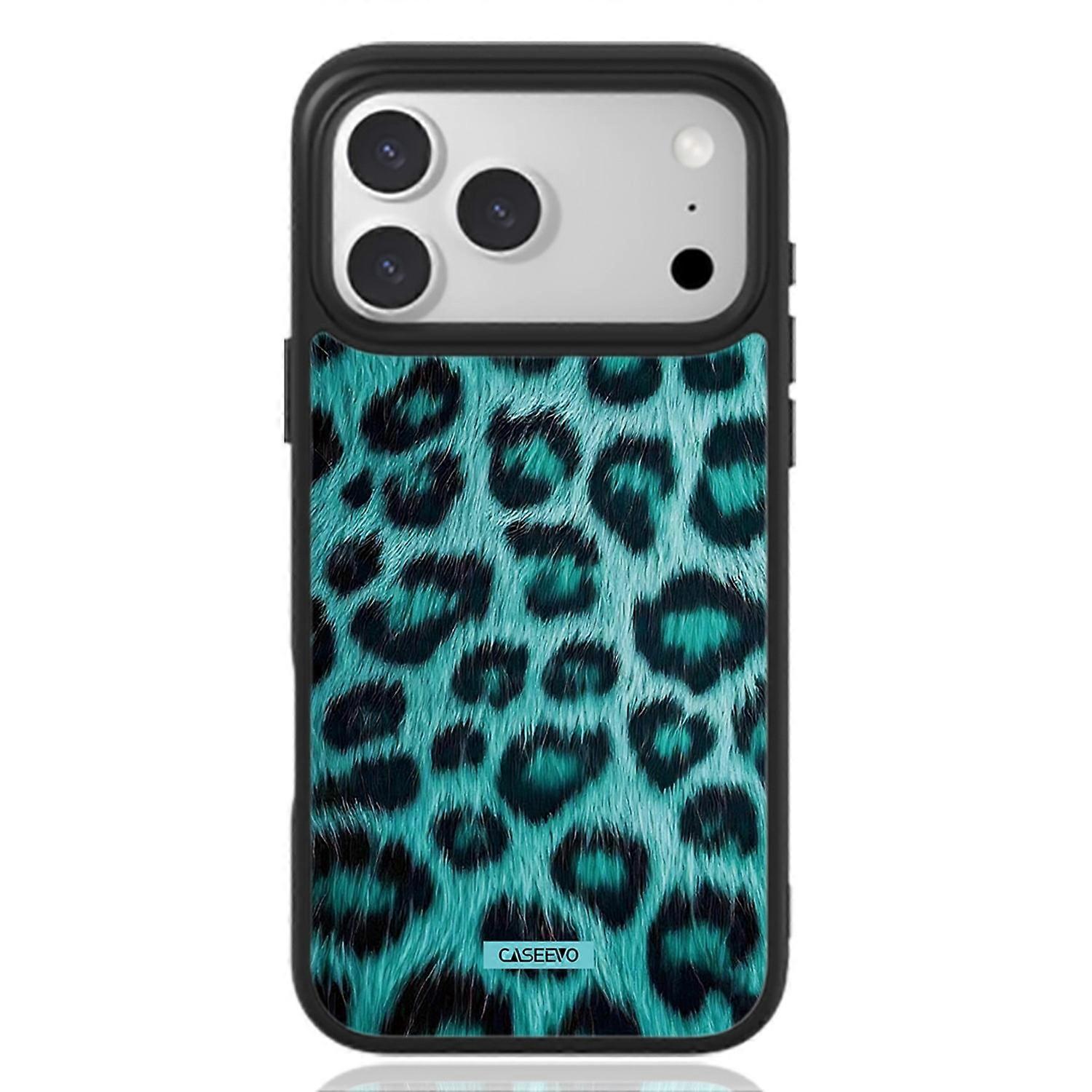 CASEEVO For iPhone 17 Pro Max Case Compatible with MagSafe Leopard Pattern TPU PC Phone Cover